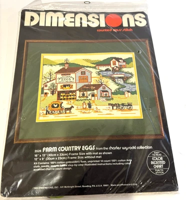 Kit de punto de cruz contado dimensiones de colección 3526 huevos de campo de granja Charles Wysocki Foto 1 de 2