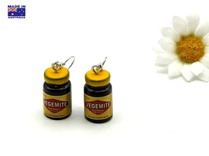 3D Popular Australian Vegemite Spread Novelty Drop Fun Earrings Dress Accessory - Picture 1 of 3