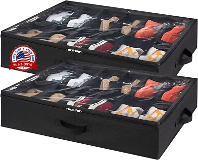 2 Organizador De Zapatos Para Debajo De La Cama Contenedor Para 12 Pares Armario - Image 1 of 4