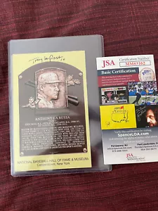 Tony LaRussa Cardinals A’s White Sox Hall of Fame Postcard HOF JSA COA - Picture 1 of 2