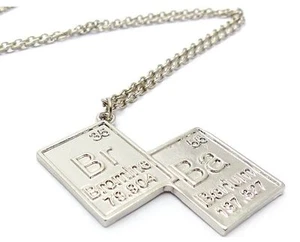 Pendentif logos chimie Br Ba avec chaine molecular elements Br Ba pendant - Photo 1/1