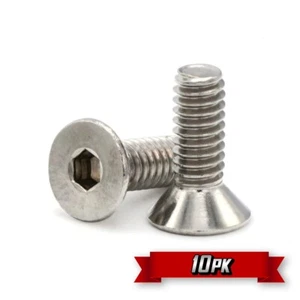 Tornillo de cabeza plana, 5/16"-18 x 2", acero inoxidable {10pk} - Imagen 1 de 1