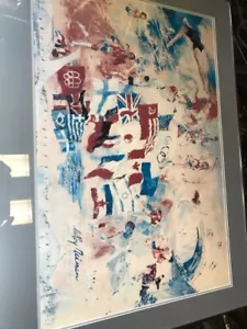 Large LeRoy Neiman 1976 MONTREAL OLYMPICS Print Pop Art - Picture 1 of 1
