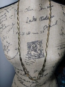Costume Necklace Goldtone Designer Linked Fastener 36" - Picture 1 of 2