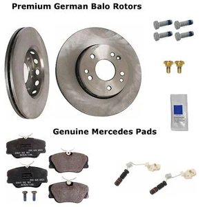 Front Brake Disc & OE MB Pad Kit 90-93 Mercedes 300E 300TE 4-MATIC German Balo - Picture 1 of 8