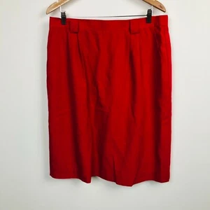 VTG Allison Daley Women's Straight Pencil Skirt Solid Red Back Zipper Size 18 - Picture 1 of 4