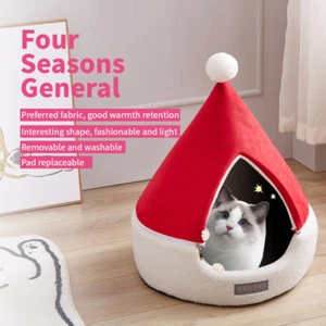 Pet Cat Bed House Warm Soft Dog Puppy Kitten Cave Nest Cushion Washable - Picture 1 of 11