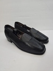 Benland Shoes Womans 9 Black Italy Leather Slip On Casual Comfort - Picture 1 of 18