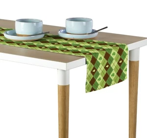 Lucky Green Kleeblatt Argyle Tischläufer - 12"x72" oder 14"x108" - Bild 1 von 1