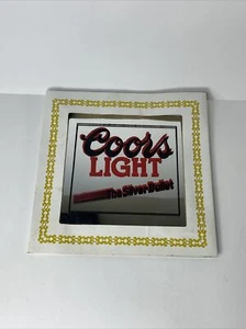 Vintage Coors Light Beer The Silver Bullet Advertising Bar Mirror Rare Man Cave - Picture 1 of 7