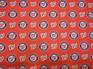 WASHINGTON NATIONALS MLB 100% COTTON 1 YARD PIECE BRAND NEW SPORT DESIGN - Picture 1 of 5