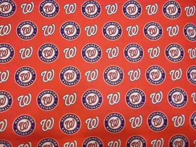 WASHINGTON NATIONALS MLB 100% COTTON 1 YARD PIECE BRAND NEW SPORT DESIGN  - Image 1 of 4