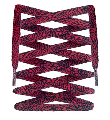 LitLaces - Cordones para zapatos de cemento impresos personalizados para elefante se adapta a AJ3 AJ4 cemento negro  - Imagen 1 de 2