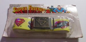 1973 Super Friends Stretch Belt & Buckle Kit - Superman - 36" - Childs - NOS