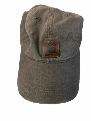 Gorra Carhartt Gris Sombrero Parche Marrón Logo Ajustable Espalda 100450 Foto 1 de 4