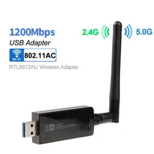 Adaptador USB inalámbrico RTL8812AU USB 3.0 doble banda 1200 Mbps 802.11ac con antena - Imagen 1 de 6