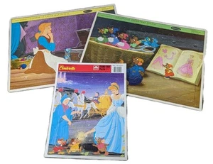 Vintage Walt Disney Frame Tray Puzzles Cinderella LOT OF 3 Whitman Golden - Picture 1 of 11
