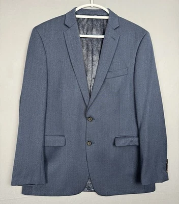 Vintage RRL Ralph Lauren Navy Blue 100% Wool Sport Coat Mens 44R Blazer Paisley - Image 1 of 4