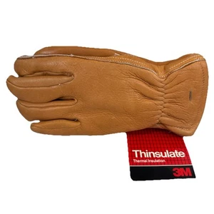 3M Thinsulate Genuine Native Deerskin Leather Gloves Brown Tan TH-TCL-7 1989 Vtg - Picture 1 of 20