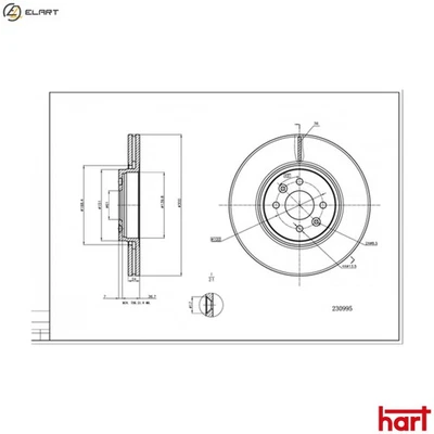 2x BRAKE DISC 230 995 FOR RENAULT SCÉNIC/II/GRAND K9K734/732/728 1.5L 4cyl - Image 1 of 4