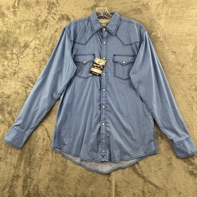 Camisa Wrangler 20X Competición Western Snap Para Hombre M Azul Avanzado Comodidad Elastizada Foto 1 de 4