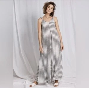 La Bottega Di Brunella Athena Wide Leg Striped Linen Jumpsuit Size XS msrp $555 - Picture 1 of 6