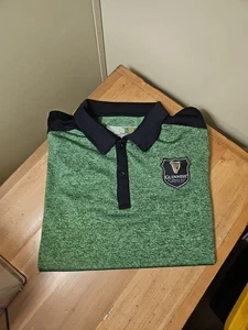 Guinness Poloshirt Dry Fit Herren Größe M Grün Schwarz Performance Bier Stretch - Bild 1 von 14