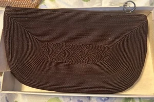 Vintage 1940-50’s Original Corse’ Brown Corded Clutch Handtasche - Bild 1 von 6