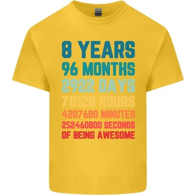 8th Birthday 8 Year Old Kids T-Shirt Childrens Foto 1 de 4