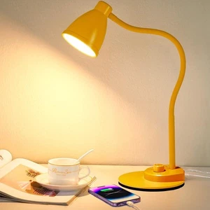 BOHON LED Desk Lamp with USB Charging Port, 3 Color Modes Fully Bright Yellow - Picture 1 of 8