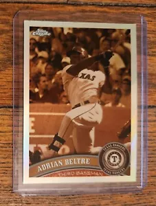2011 Topps Chrome Adrian Beltre Sepia Refractor #/99 Texas Rangers - Picture 1 of 2