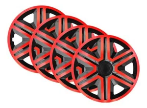 16" Wheel Covers Hub Caps 16 Inch Wheel Trims Trim Set Of 4 Plastic [AKT Red - Picture 1 of 4
