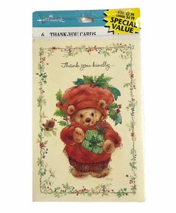 New - Christmas Holiday Thank You Mary Hamilton Mary's Brown Bears Hallmark Card