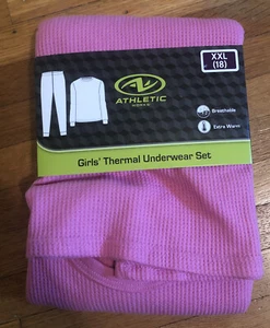 Athletic Works Girls Performance Thermal Underwear Pink Set Size:18 XXL NEW/NIP - Picture 1 of 2