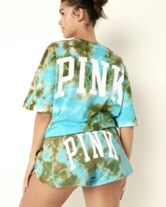 Victoria's Secret PINK Varsity T-Shirt & Shorts Set Größe L - Bild 1 von 10