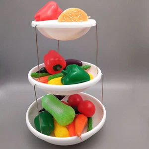 Bowl Collapsible Serving Bowl 2/3 Tier Twist Fold Party Bowl Serving Plate - Picture 1 of 17