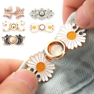 Tighten Waist Button Clip for Skirt Pants Jeans Clothing Adjustable Metal Pin - Picture 1 of 46