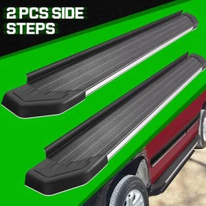 5.5" Running Boards For 18-25 Traverse/ 18-24 Buick Enclave BLK Aluminum+SS Edge - Picture 1 of 8