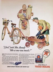 VINTAGE 1940s Print Ad ~ Texaco/Havoline Motor Oil ~ Smoke Means Trouble and... - Picture 1 of 1