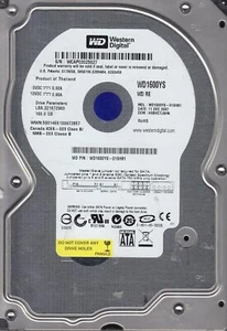 WD1600YS-01SHB1 Western Digital 160GB SATA/300 7200RPM 16MB Hard Drive - Picture 1 of 1