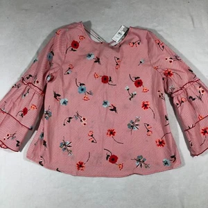 LOFT Outlet Top Damen LP Large zierlich gestreift Blumen Bluse Stufenärmel NEU $ 55 - Bild 1 von 12