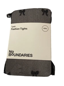 Women's NO BOUNDARIES Black Bows Fashion Pattern Tights 1-Pack, Size 3XL* - Picture 1 of 2