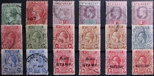 1883-1932 ST. VINCENT #41-123, MR1, MR2: F/VF MH/Used 'Queen Victoria-KGV' lot - Picture 1 of 2