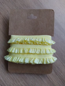 Muñecas elásticas con volantes de cinta de encaje elástico plisado amarillo de 2 yardas - 10 mm - Imagen 1 de 6