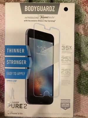 Protector de pantalla de vidrio BodyGuardz Pure2 iPhone 6 / 6S - transparente Foto 1 de 4