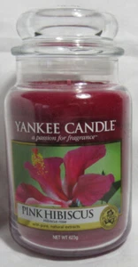 Yankee Candle Large Jar Candle 110-150 hrs 22 oz PINK HIBISCUS floral extracts - Picture 1 of 4