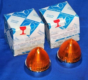 1959-1972 Mercedes W108 W111 W112 Front Turn Signal Light Pair OEM New Old Stock - Picture 1 of 7