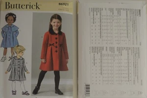 Butterick 6921 - Children's Coat - Picture 1 of 1