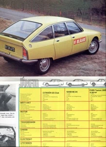 Citroen GS 1971 Swedish market road test sales Brochure - Picture 1 of 1