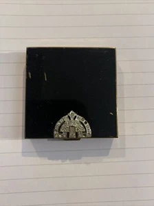Vintage Black Enamel Volupte Square Compact with Rhinestone Clasp - Picture 1 of 12